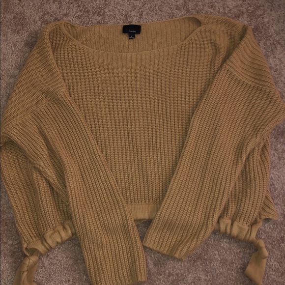 Lumiere Sweaters - Nordstrom Lumiere Cropped Tan Sweater with Ties
